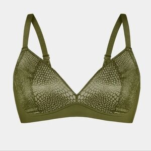 New Limited Edition Knix Wireless Lace Bra Olive Green Bra Size XXXXL